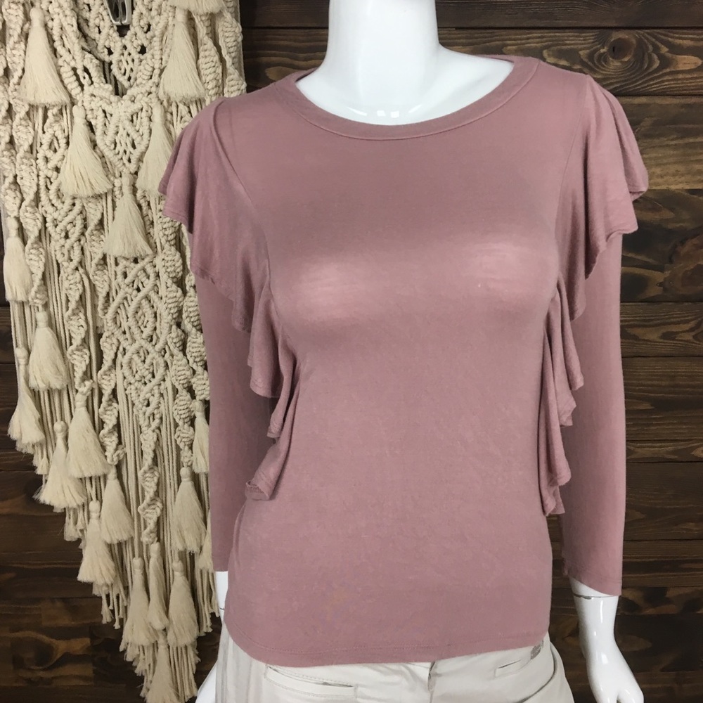 Madison &‎ Berkeley | Mauve Ruffle Blouse